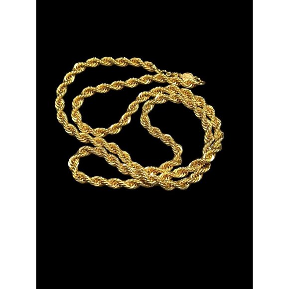 Big Chunky Rope Necklace Napier Gold Tone  30” QUALITY Costume Jewelry - Picture 1 of 7